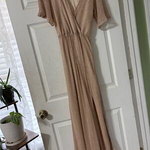 Baltic Born Shimmering Beige Maxi Dress